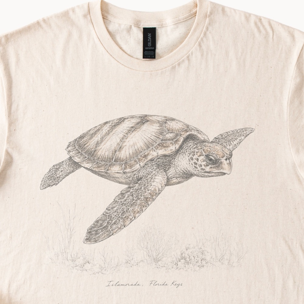 Sea Turtle Swimming Boho Nature Tee